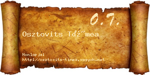 Osztovits Tímea névjegykártya